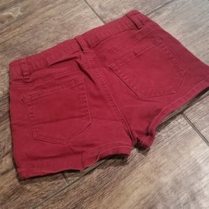 Red refuge jean shorts